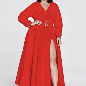 Fashion to Figure x Patrick Starrr Red Trench Dress 2X NWOT